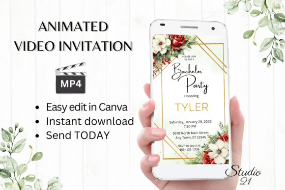 Christmas Bachelor Party Invite W5184: Your Digital Holiday Bash Starter