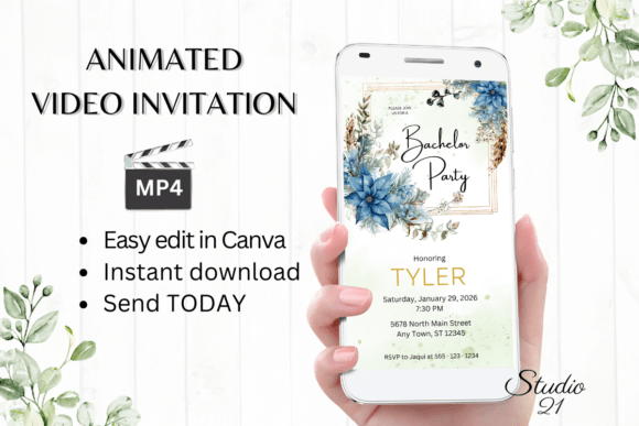 Christmas Bachelor Party Invite W5212: A Festive Digital Solution