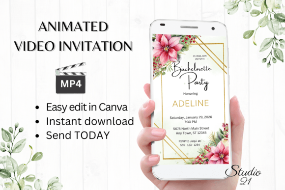 Christmas Bachelorette Party Evite W6194: Effortless Digital Invites
