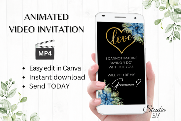 Christmas Groomsman Proposal W3211GM: A Festive Digital Invitation