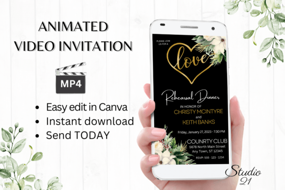 Christmas Rehearsal Dinner Invite W7171: A Festive Digital Solution