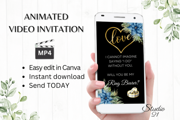 Christmas Ring Bearer Proposal W3211RB: A Festive Digital Invite