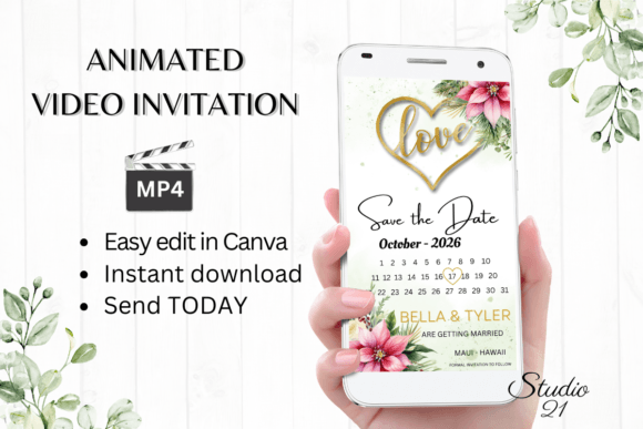 Christmas Save the Date W2190B: Effortless Festive Invitations