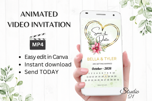 Christmas Save the Date W2198B: A Modern Script for Festive Invitations