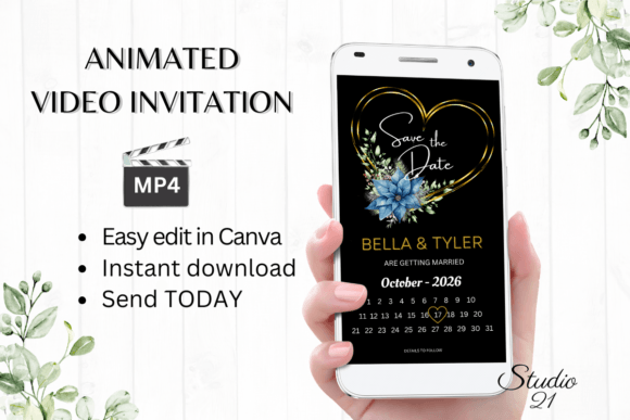 Christmas Save the Date W2219B: A Modern Festive Display