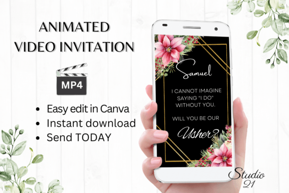 Christmas Usher Proposal W3195U: A Digital Invitation Template for Your Holiday Event