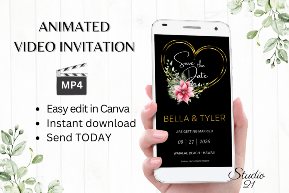 Digital Save the Date Announcement W2199: A Modern Evite Solution