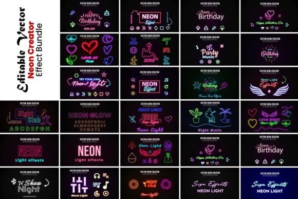 Editable Vector Neon Creator Effect: Your Instant Glow-Up